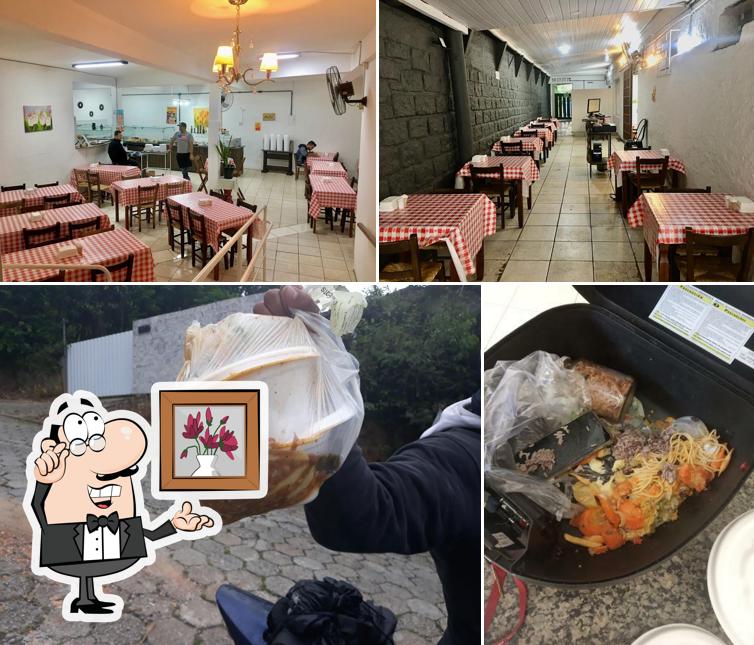 Esta é a imagem mostrando interior e comida no D'nantes Restaurante