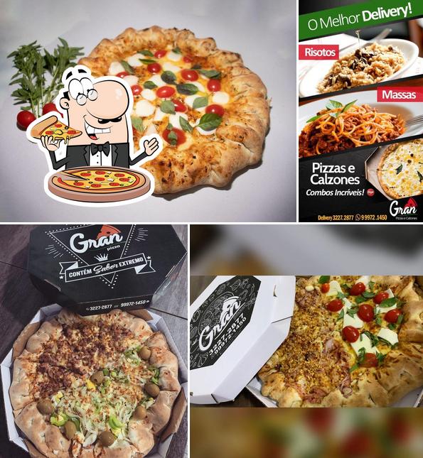 Escolha pizza no Gran Pizza Boa Vista