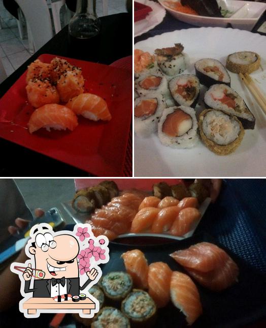 Prove diferentes opções de sushi