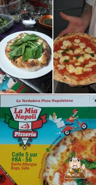 Pick pizza at La Mia Napoli Pizzeria Hecha en horno de leña abierto miercoles jueves, viernes ,sabados y domingos
