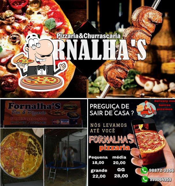 Escolha pizza no Bar e Pizzaria Fornalhas