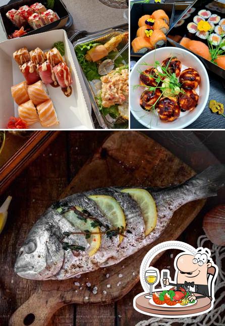 В "Рыбиус" вы можете отведать разные блюда с морепродуктами