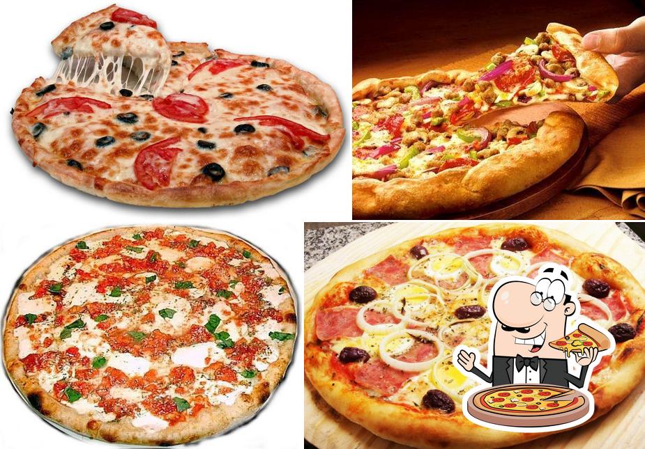 Escolha diferentes variedades de pizza