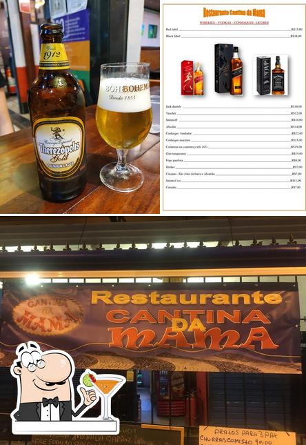 Confira a foto ilustrando bebida e comida a Cantina Da Mama