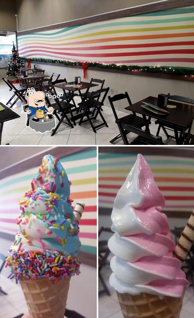 A comida e interior do restaurante