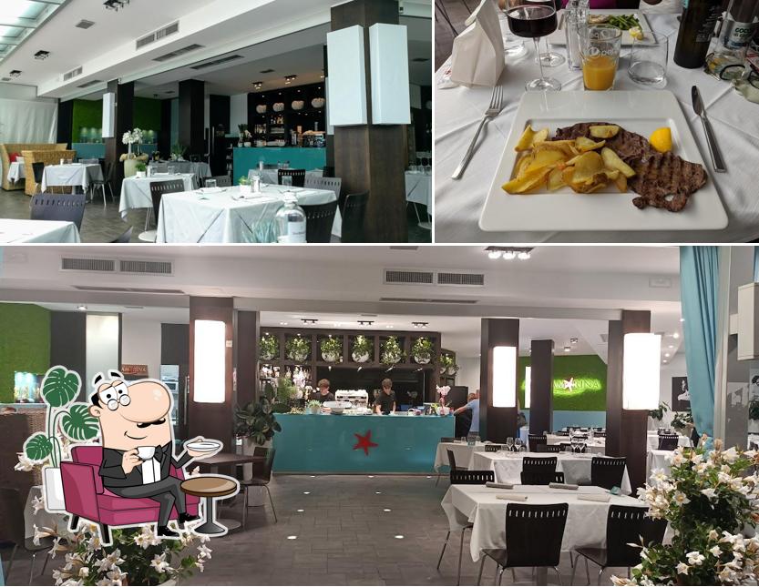 La interni e vino del ristorante