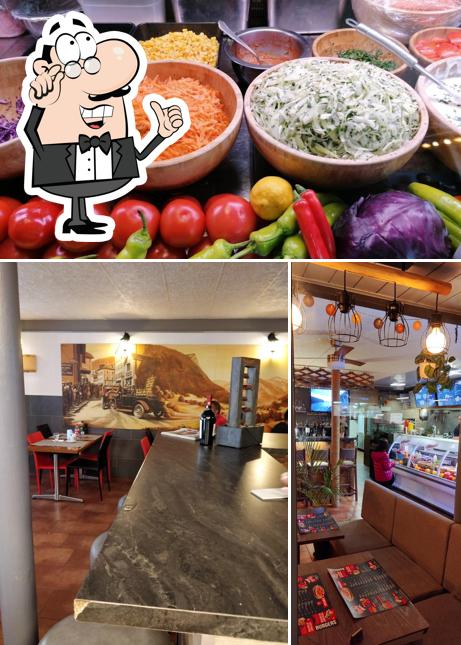 La interni e cibo del ristorante