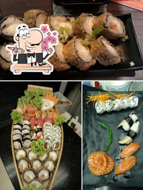 Peça diferentes opções de sushi