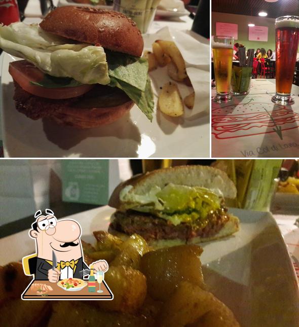 Questa è la immagine che mostra la cibo e birra di Fatto Bene Burger