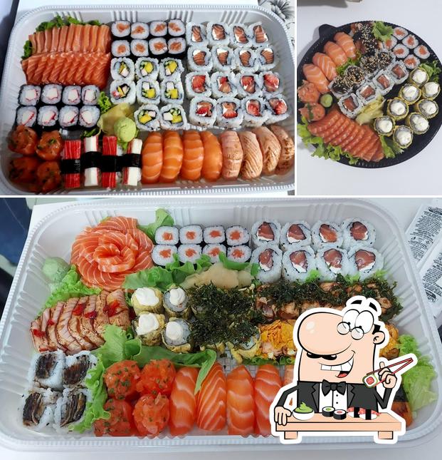 Rolos de sushi são oferecidos por Hayashi Sushi Delivery