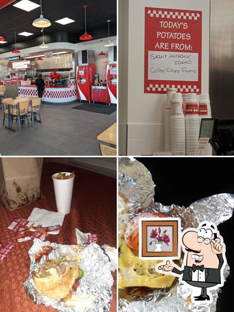 The interior of Five Guys