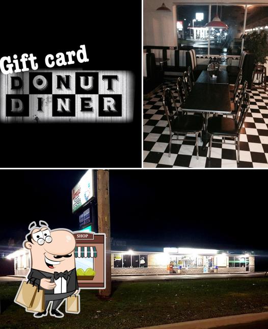 Voici l’image indiquant la extérieur et table à manger sur Donut Diner