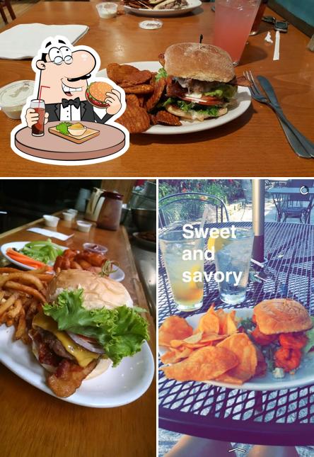 Try out a burger at Sweet n Savory Cafe