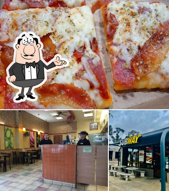 The image of interior and pizza at Subway