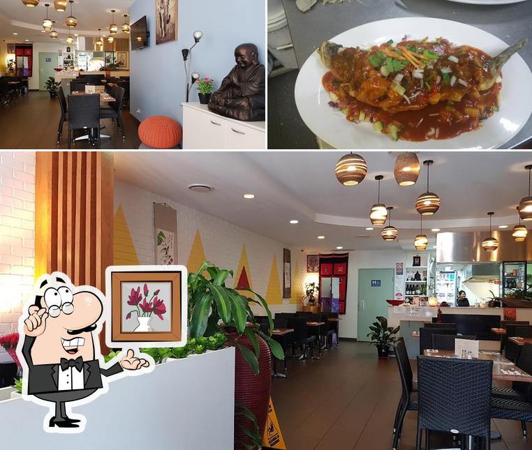 This is the photo displaying interior and food at Malaysia Small Chilli Vegan Restaurant