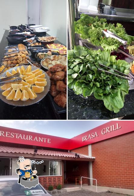 Entre diversos coisas, comida e exterior podem ser encontrados no Restaurante Brasa Grill