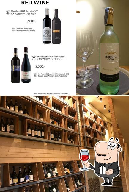 Enjoy a glass of wine at Yakitori ROKKAKU