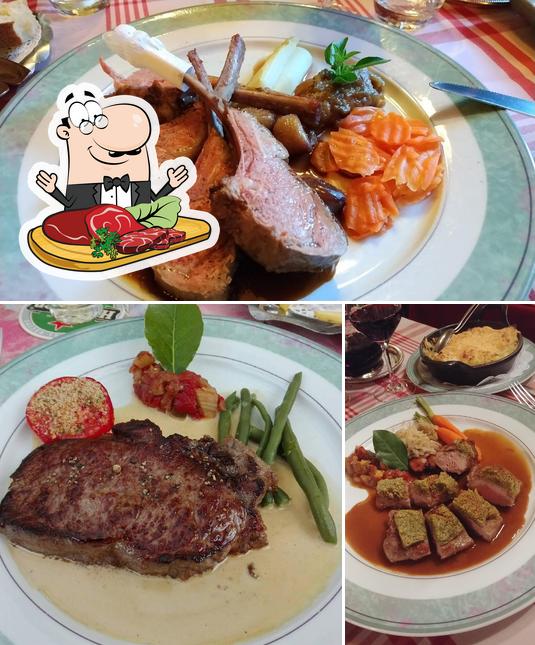 Essayez des repas à base de viande à Restaurant de l'Hôtel Au Lion d’Or