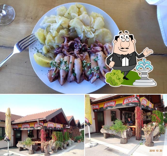Tra le varie cose da Bistro Skeja si possono trovare la esterno e cibo
