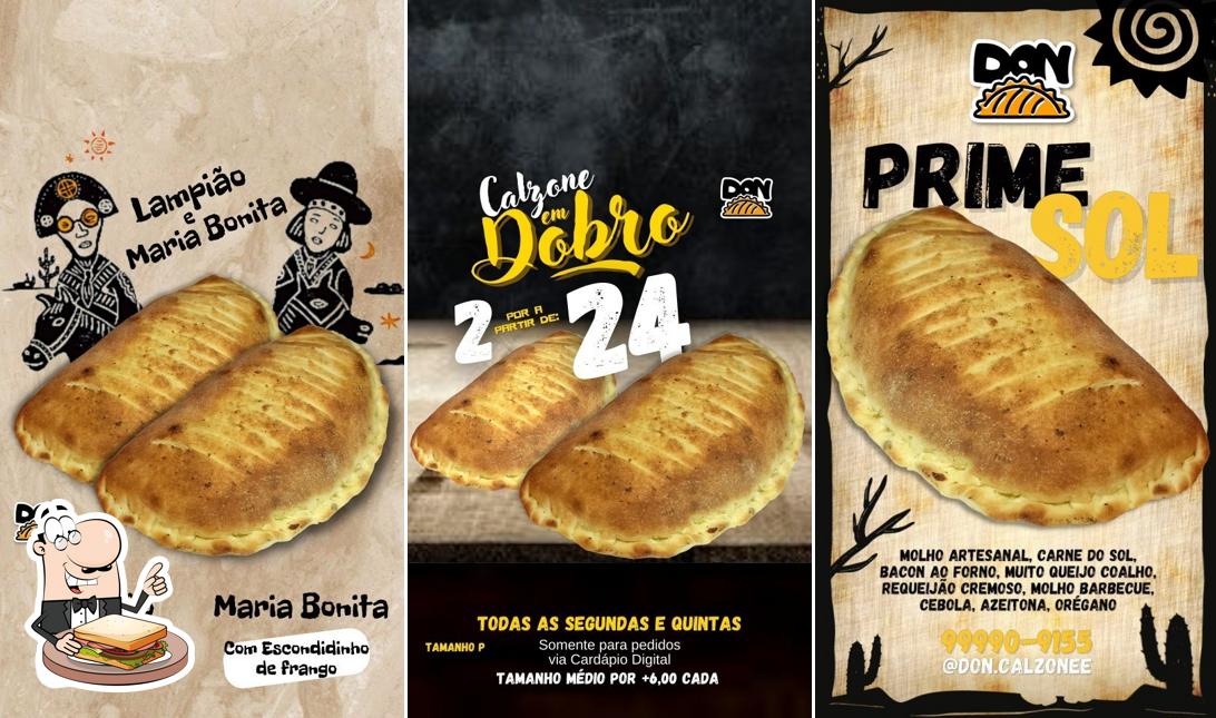 Sanduíches de queijo grelhado em Don. Calzone