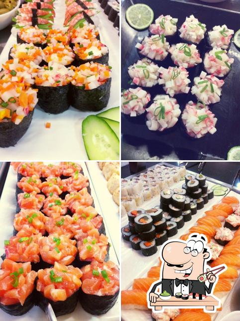 Escolha diferentes opções de sushi