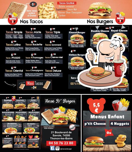 Les hamburgers de TACOS N BURGER - THONONS LES BAINS will conviendront différents goûts