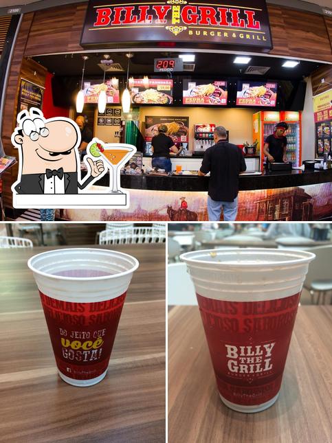 A ilustração do Billy The Grill’s bebida e exterior