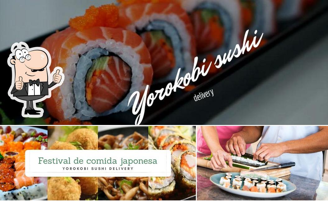 Look at the photo of Yorokobi sushi delivery