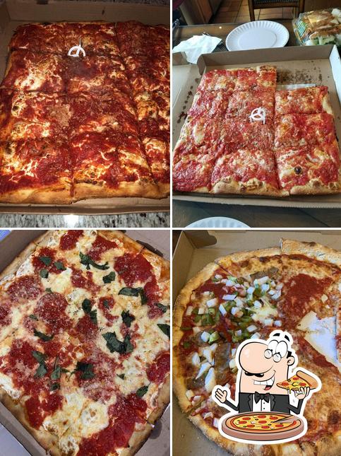 Get pizza at Brooklyn Square Pizza