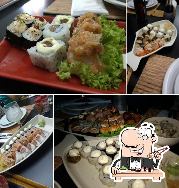 Prove diversas opções de sushi