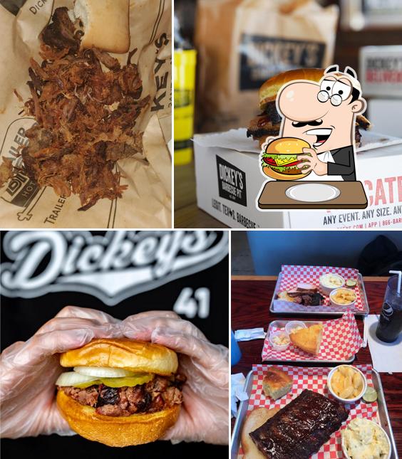 Order a burger at Dickey's Barbecue Pit