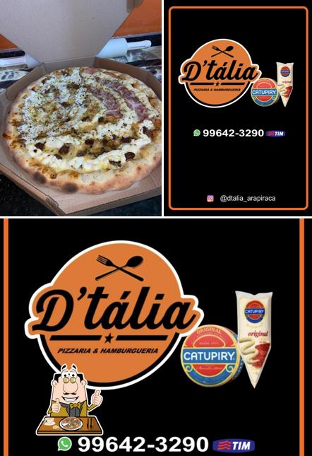 Experimente pizza no Pizzaria e Hamburgueria D’Tália