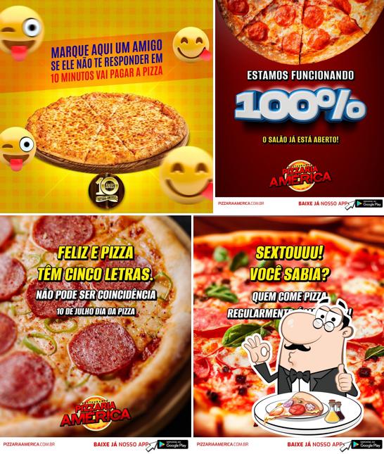 Experimente pizza no Pizzaria America