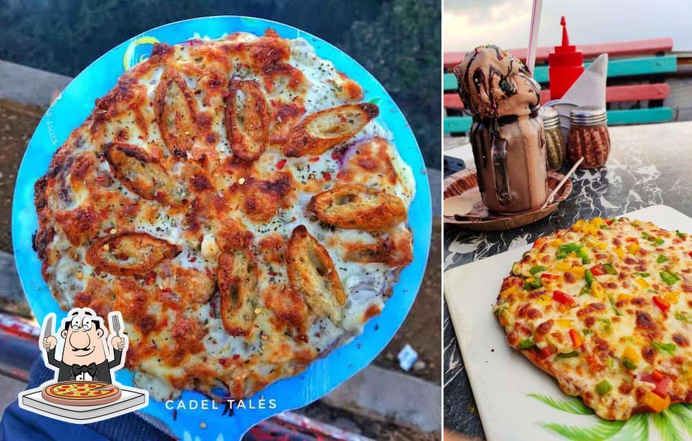Get pizza at Lal Tibba cafe