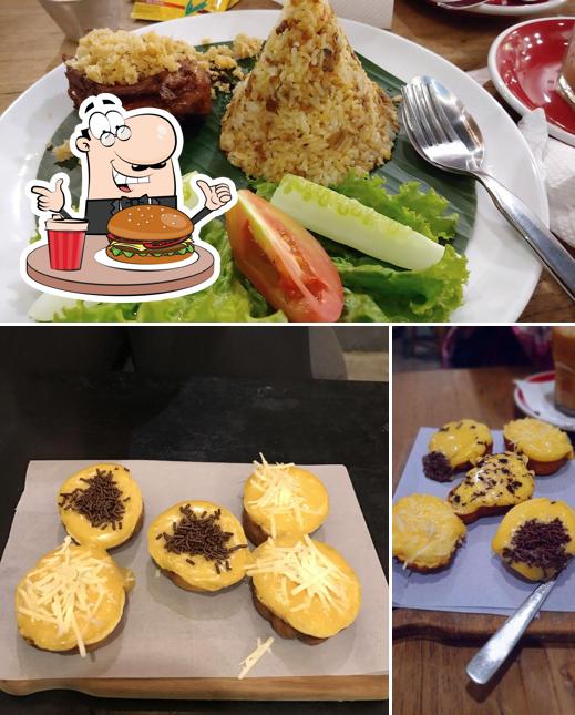 Get a burger at Saudagar Kopi Sabang