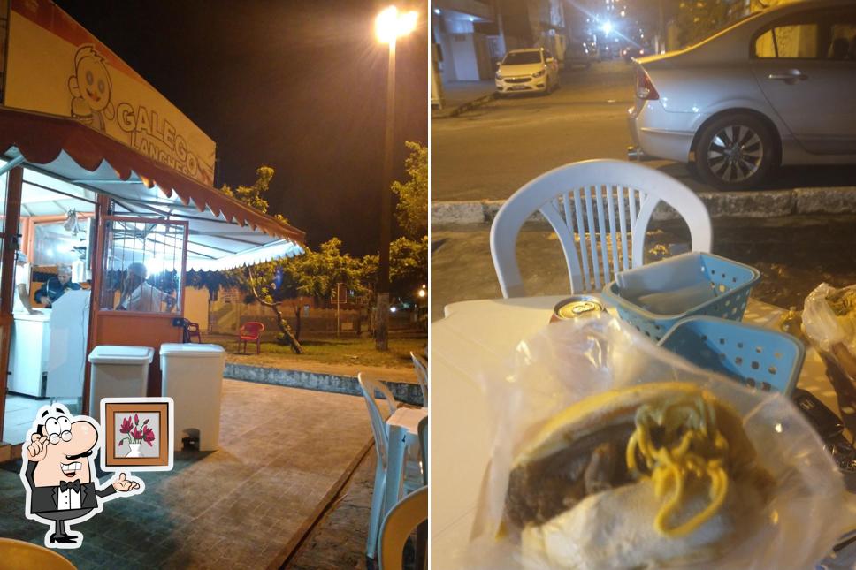 Sente em uma das mesas no Galego Lanches