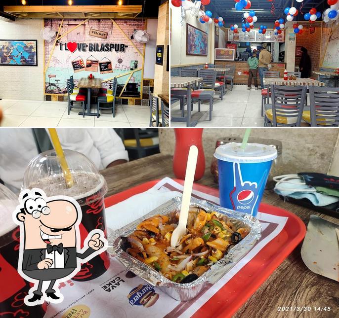 The photo of Hungry Point’s interior and beverage
