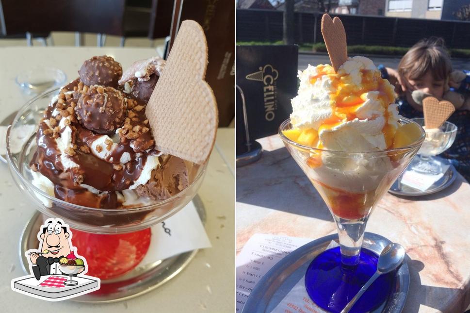 Eiscafé Cellino bietet eine Auswahl von Desserts 