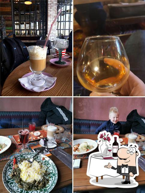 Столики и напитки - все это можно увидеть на этом фото из Дюшес кафе Чайхана