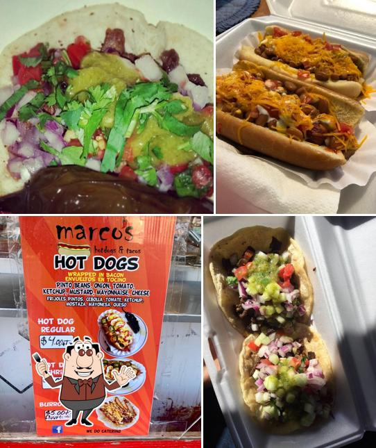 Food at Marcos Hot Dogs & Tacos