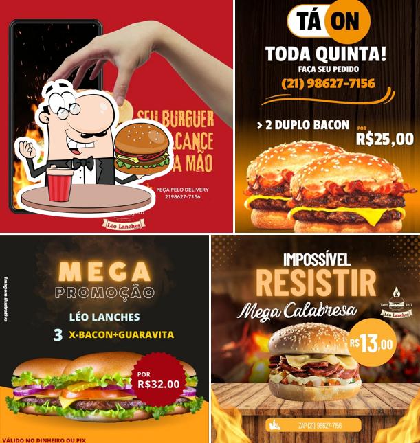 Hambúrguer em Leo Lanches-Vila Lage