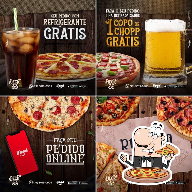 No Deck33, você pode desfrutar de pizza