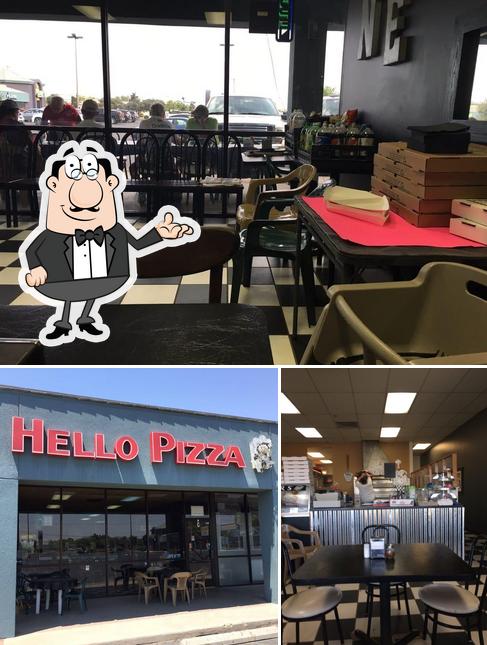 The interior of Hello Pizza