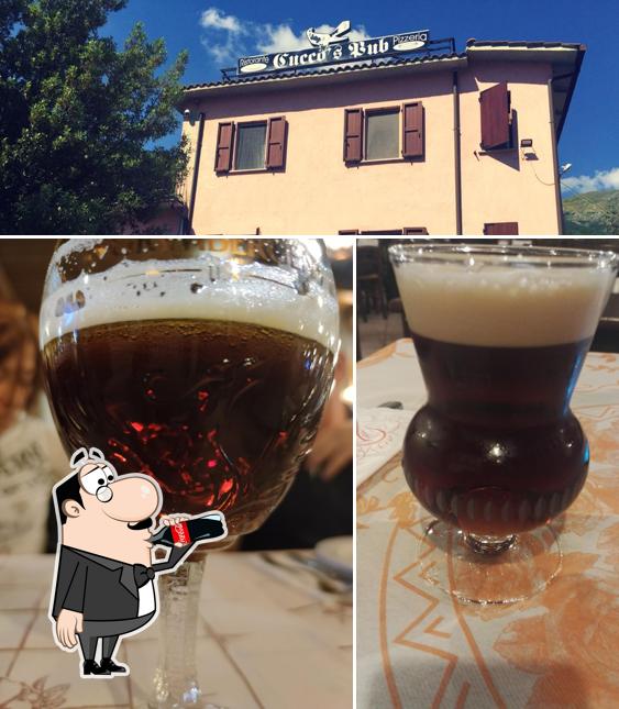 Tra le diverse cose da Cucco's Pub si possono trovare la bevanda e esterno