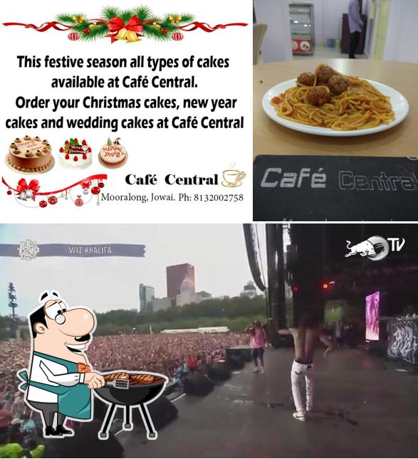 Order meat meals at Cafe Central