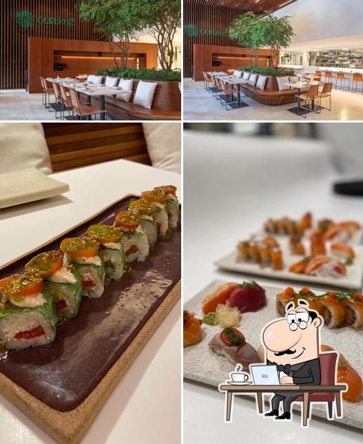 Esta é a imagem mostrando interior e comida no Gurumê Niterói: Sushi, Sashimi, Temaki, Poke, Yakisoba, Delivery, Icaraí RJ