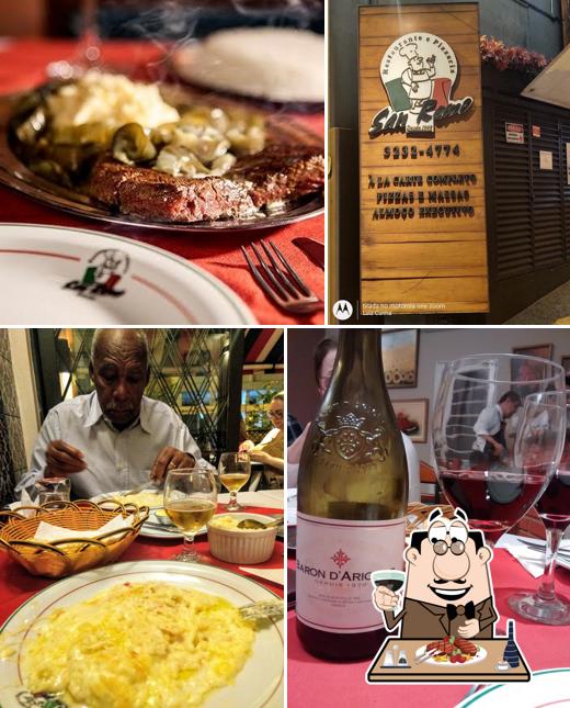 Peça refeições de carne no Pizzaria e Restaurante San Remo