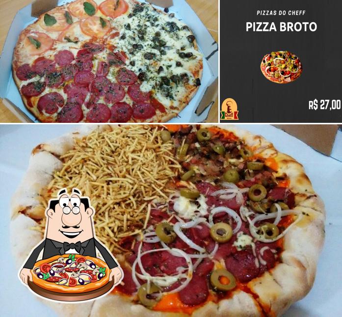 Escolha diferentes variedades de pizza