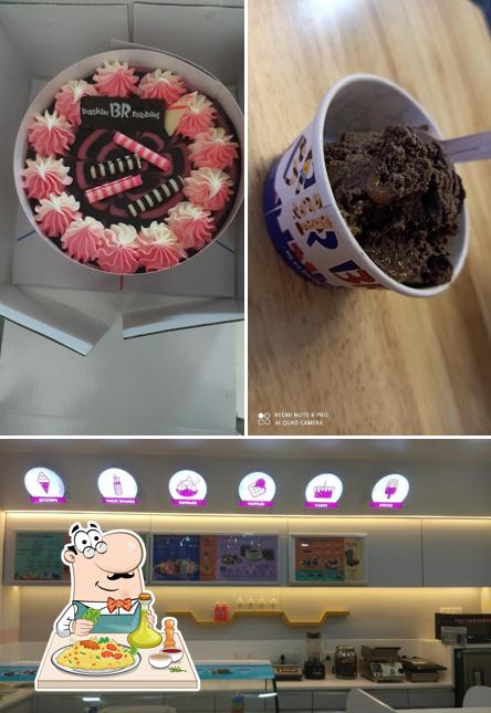 Among different things one can find food and interior at Baskin Robbins