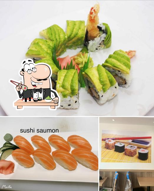 Les sushi sont offerts par Minato Crosne